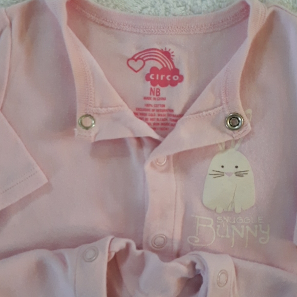 Girls One Piece Footed Sleepers Newborn - Picture 5 of 7